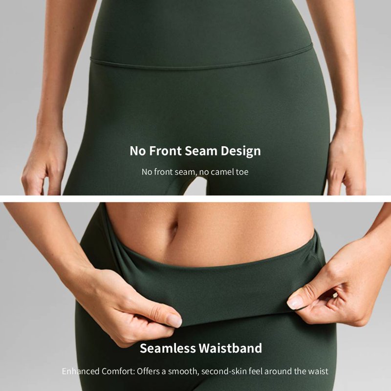 High Waist No Front Seam Yoga Leggings - 25 Inch Inseam Lounge Pants