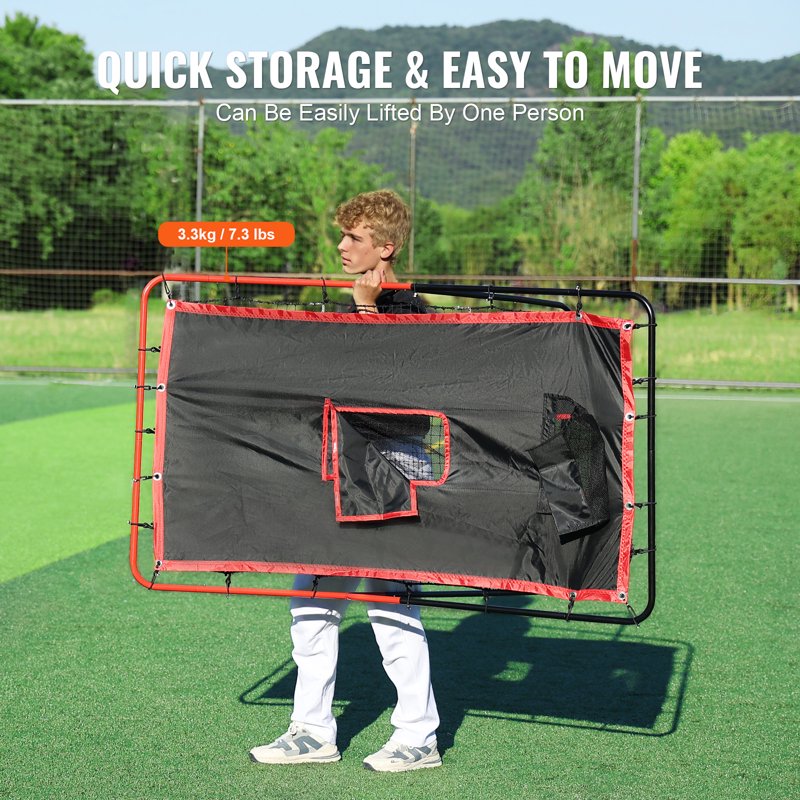 Baseball & Softball Rebound Net 3.5x4.5 ft PitchBack Trainer for Fielding & Throwing Drills