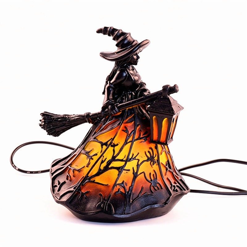 Halloween Witch Lamp - Spooky Decorative USB Table Lamp for Home & Party