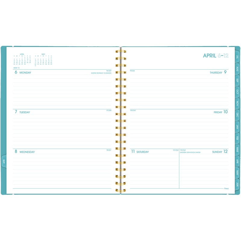 Mead Tranquil Turquoise 2026-2027 Planner 8.5x11 Weekly & Monthly Organizer