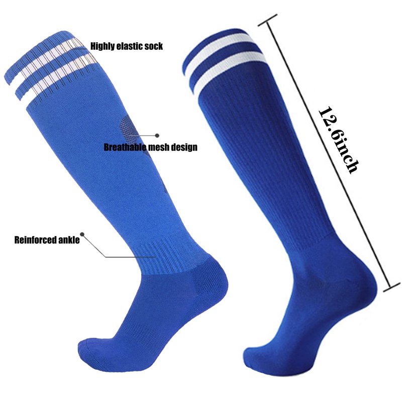 Kids Soccer Socks 10 Pairs Knee High Colorful Athletic Team Socks for Boys Girls
