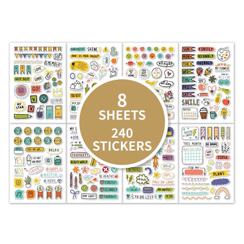 Aesthetic To Do Notebook with Stickers - Undated Daily Planner for Students