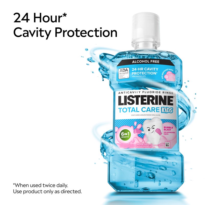 Kids Bubble Blast Fluoride Mouthwash - Alcohol-Free, Anticavity, 500mL