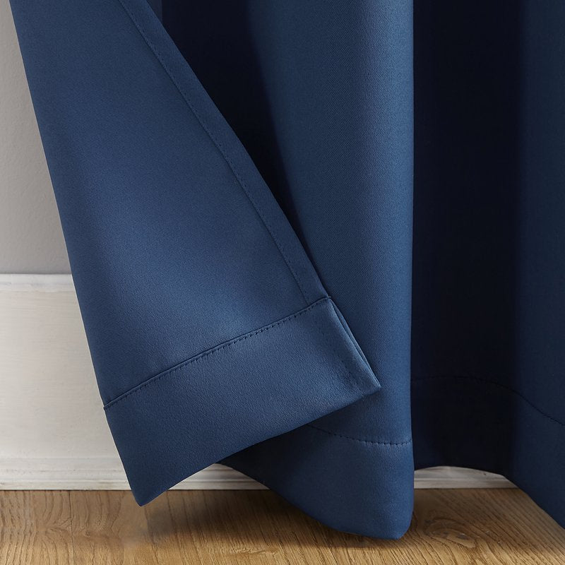 Blackout Grommet Window Curtain Panel - Light-Blocking Polyester Drapes