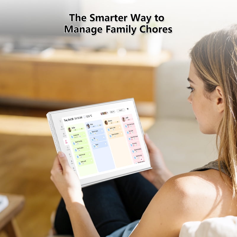 10.1 Inch Smart Digital Calendar & Chore Chart - Interactive Touchscreen Family Organizer