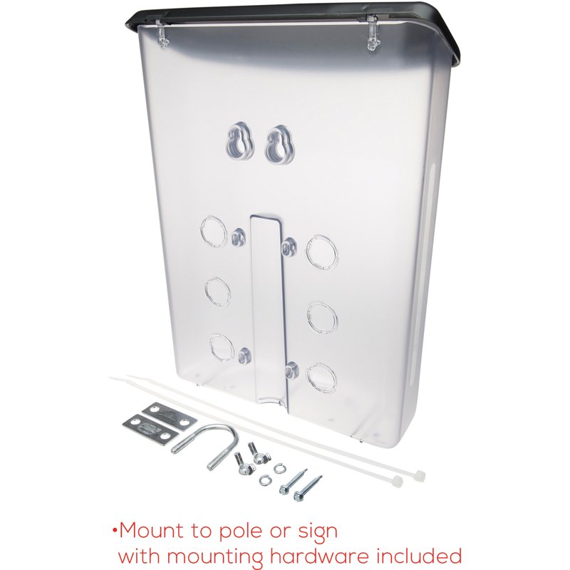Outdoor Literature Box Weatherproof Clear Document Box for Poles and Posts