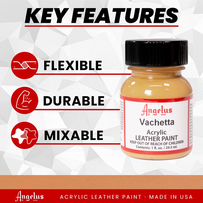 Acrylic Leather Paint Vachetta 1 oz - Non-Toxic, Easy to Use, Custom Colors
