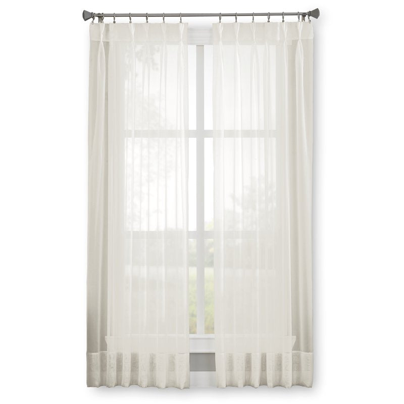 Indoor Sheer Curtain Panel - Voile Pinch Pleat, Light-Filtering Window Treatment