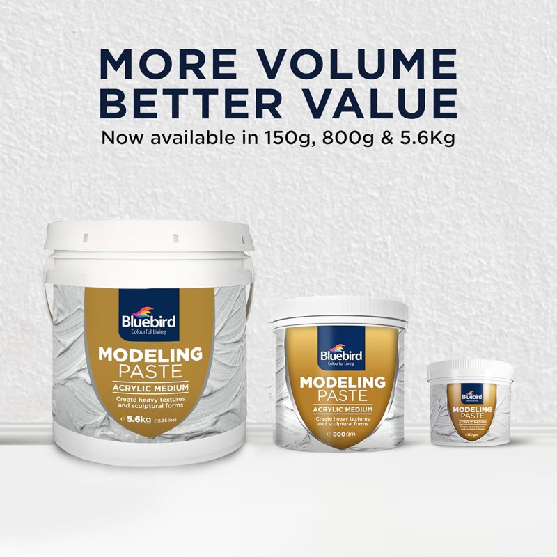 High Density White Modeling Paste - 4L Acrylic Texture Medium for Art & Sculpting