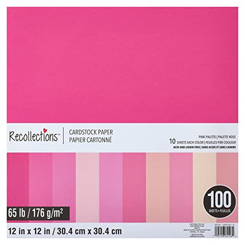 Pink Palette 12x12 Cardstock Paper Pack - 100 Sheets for Scrapbooking & Arts & Crafts