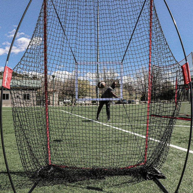 Football Kicking Net Practice Equipment 7x4 FT with Target & Stability Stakes