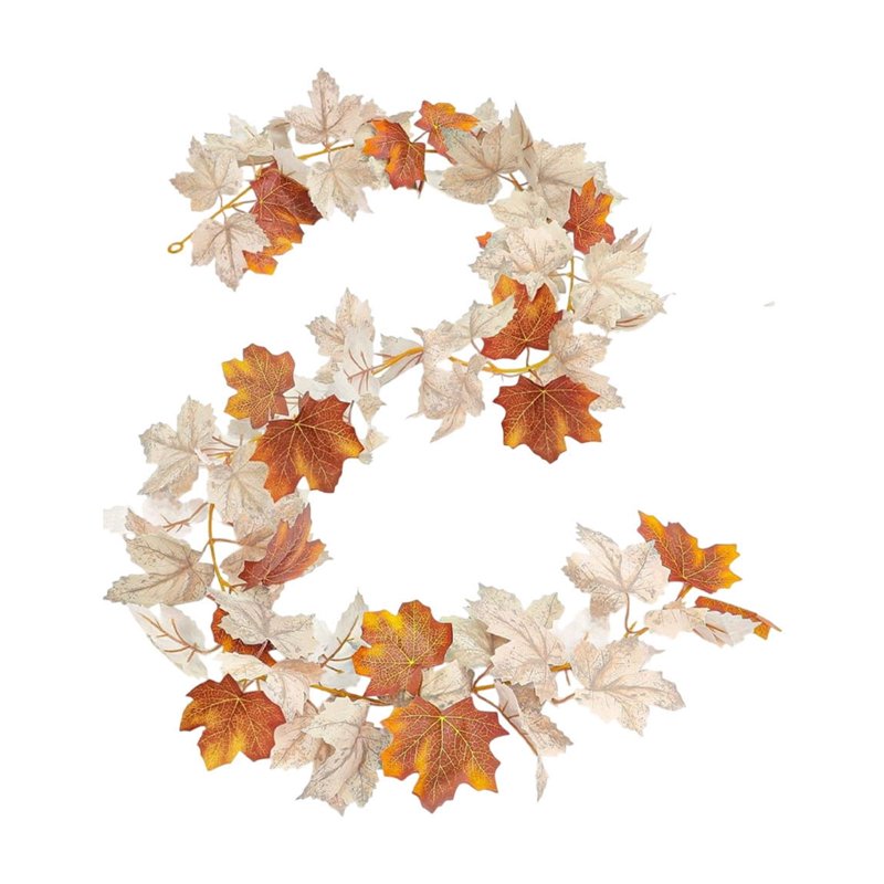 Artificial Maple Leaf Vine Garland for Halloween & Thanksgiving, 68 Inch DIY Decor