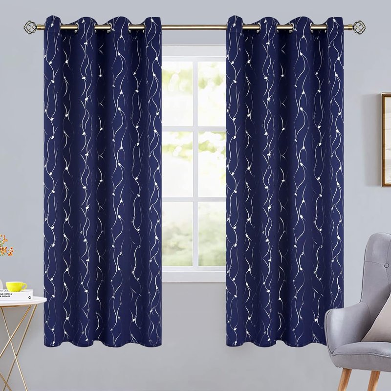 Thermal Insulated Blackout Curtains Set for Bedroom - Grommet Room Darkening Window Drapes