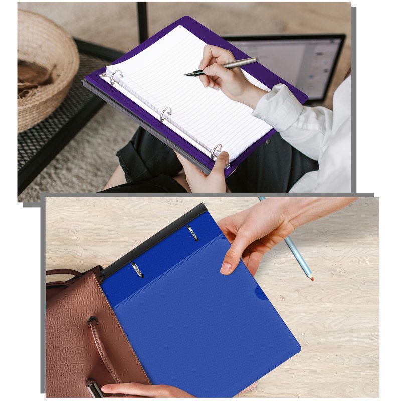 1-Inch Telescoping 3-Ring Binder with Clear Front Pocket - Pack of 12
