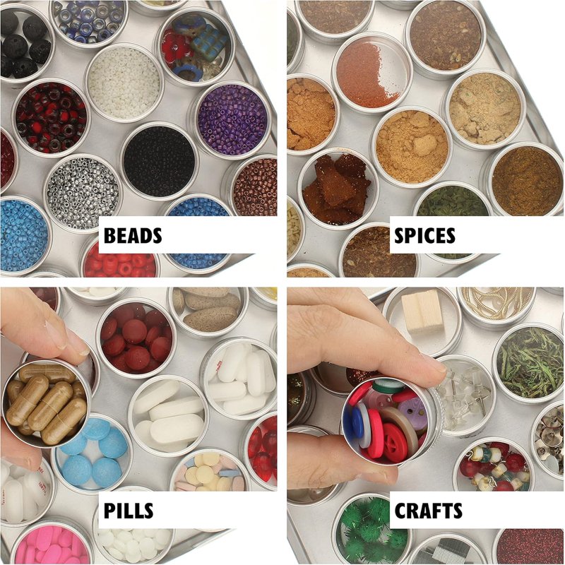 Craft Storage Box with 20 Aluminum Compartments for Beads & DIY Supplies