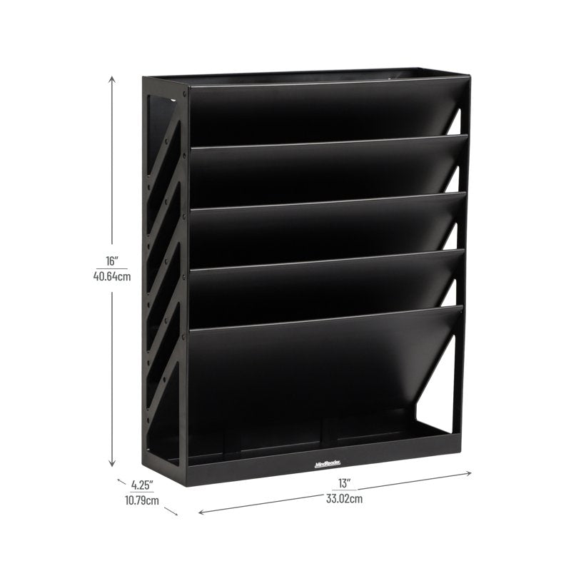 Vertical File Storage Organizer Wall Mount 5-Tier Desktop Office Drawer