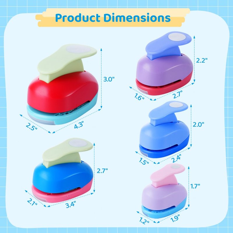 Circle Punch Set 5 Sizes Paper Hole Punches for Scrapbooking & Crafts