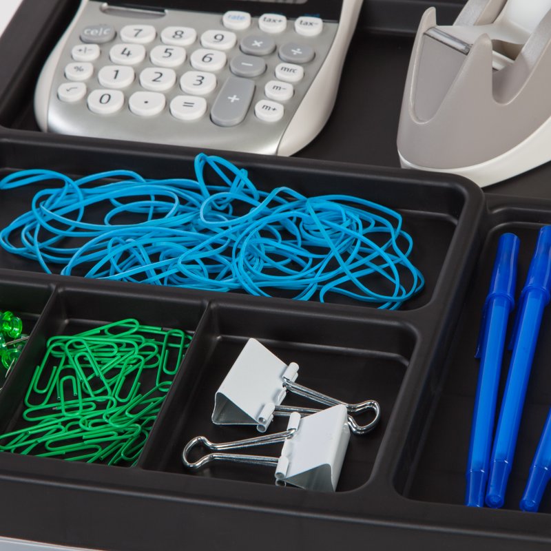 4-Drawer Storage Cart with Organizer Top - Black Office & Home Organization