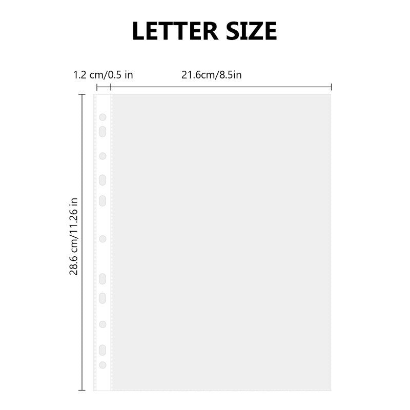 Letter Size Sheet Protectors 100-Pack for Binders - Top Loading, Clear Plastic