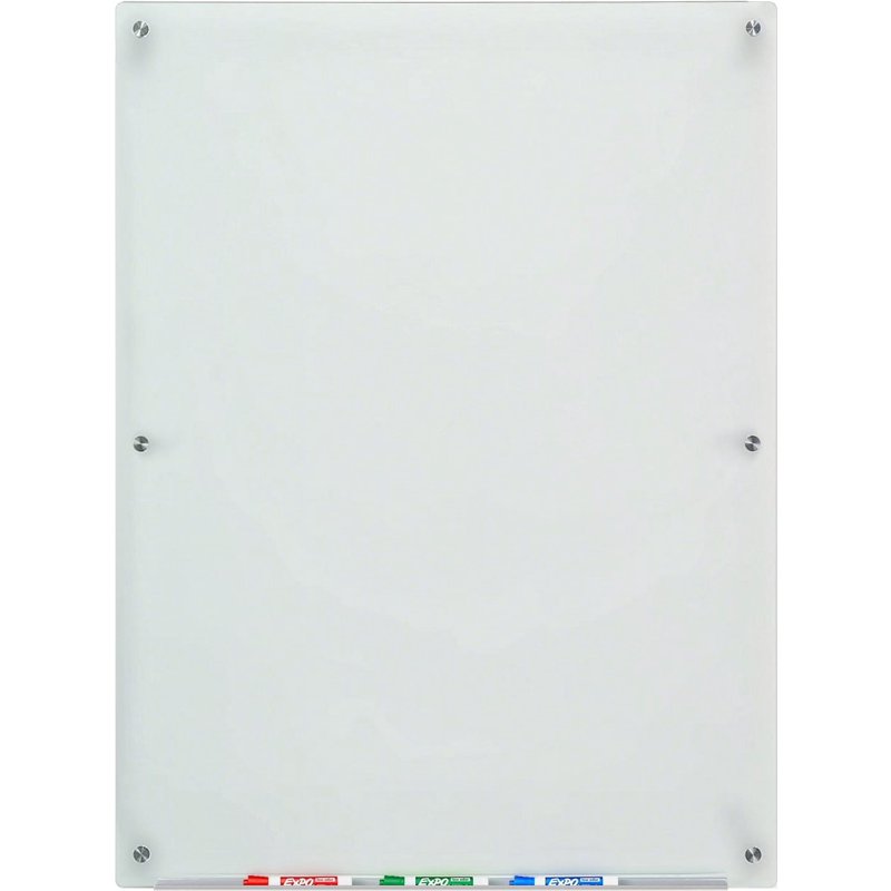 Glass Dry-Erase Board Set - Frosted Surface, Modern Whiteboard for Office and Home