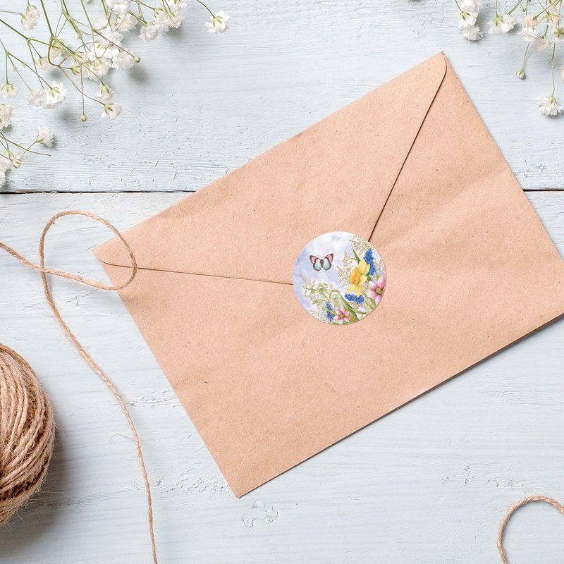 Current Garden Walk Seals (4 Designs) - Set of 24 1.5" Envelope Stickers