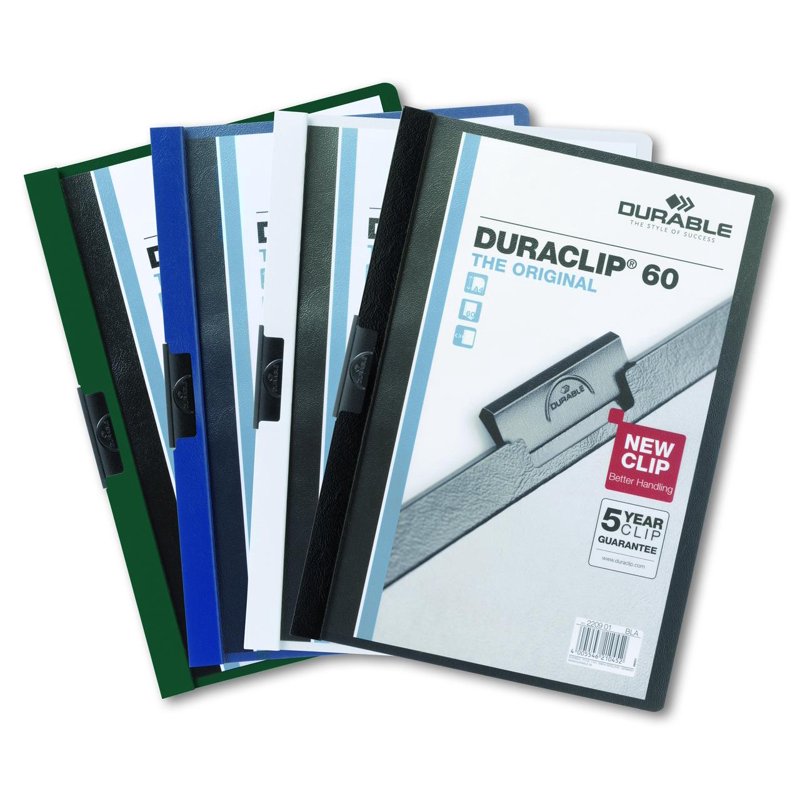 Letter-Size Report Cover with DURACLIP - Holds Up to 60 Pages, Clear Front, Light Blue, 25 Pack