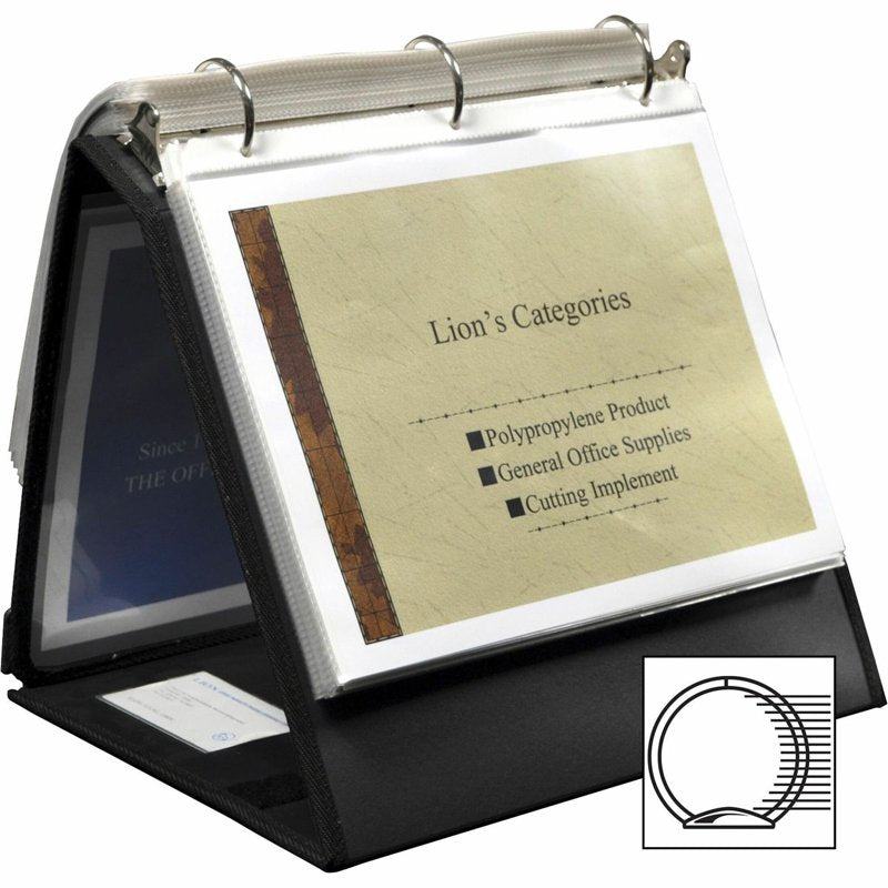 Round Ring Easel Binder for Presentations & Displays, Black
