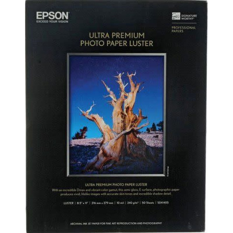 Premium Luster Photo Paper for Vivid Digital Prints - 8.5x11 Inch, 50 Sheets