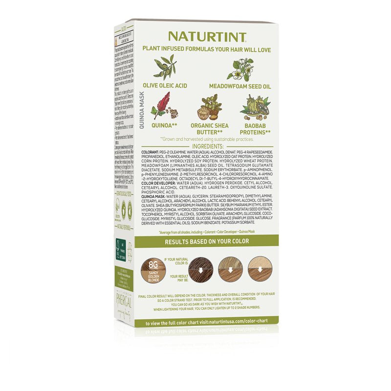Natural Permanent Hair Color Kit - Sandy Golden Blonde Shade, 6 Pack