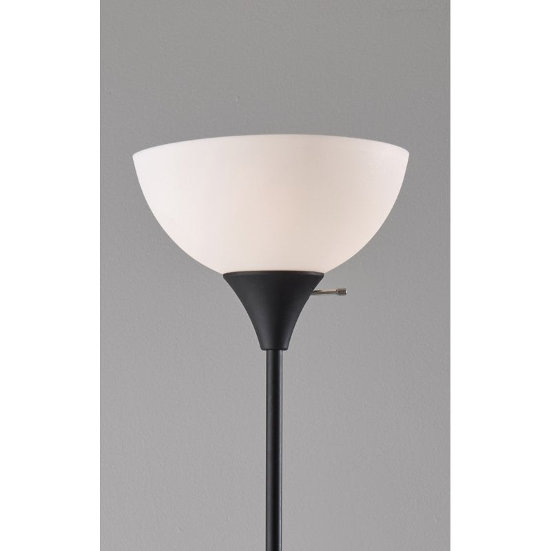 72-Inch Black Floor Lamp with Adjustable Reading Light - Modern Home Lighting