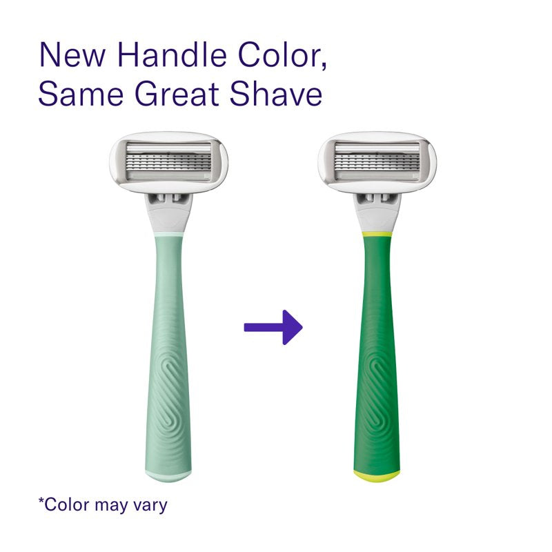 Women's Razor Shaving Set with 5-Blade Razor Handle and Cartridges – Matcha