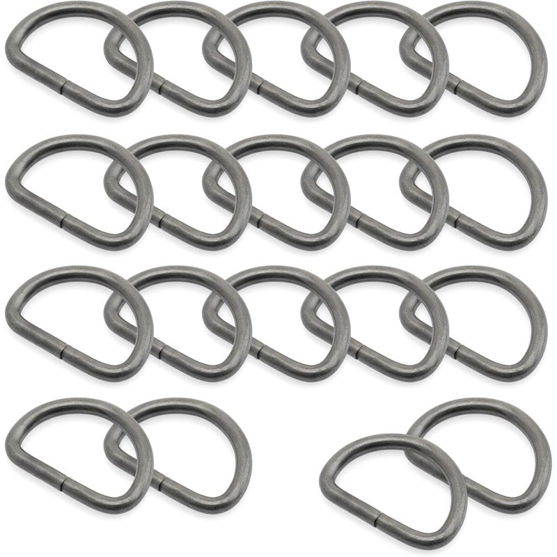 Metal D Rings 1 Inch Non Welded for Bags Belts Lanyards DIY Craft Accessories - Gunmetal & Variants
