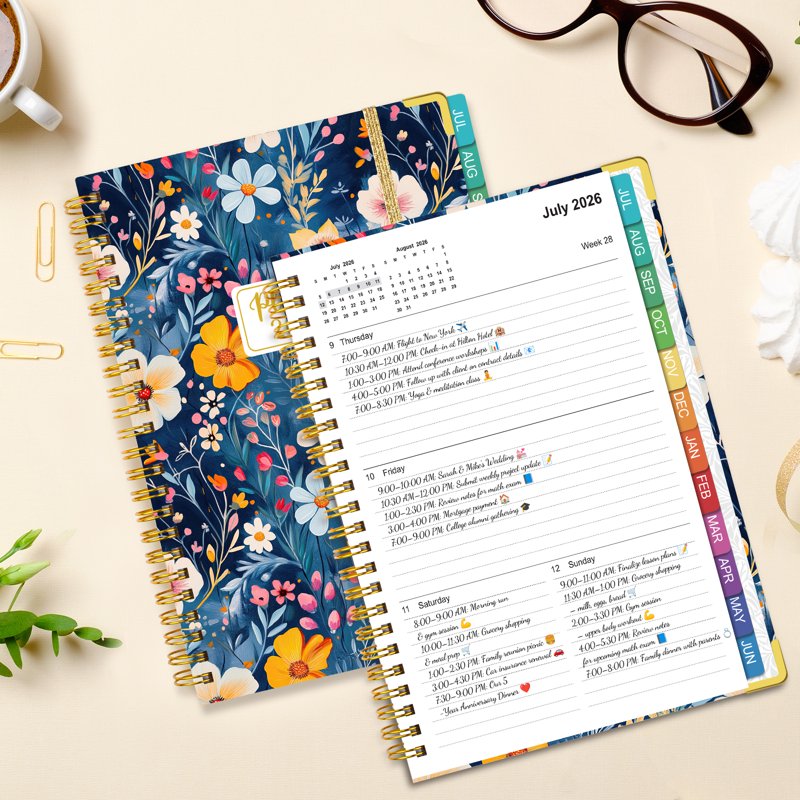 Academic Planner 2026-2027 Weekly Monthly Organizer with Tabs & Elastic Closure