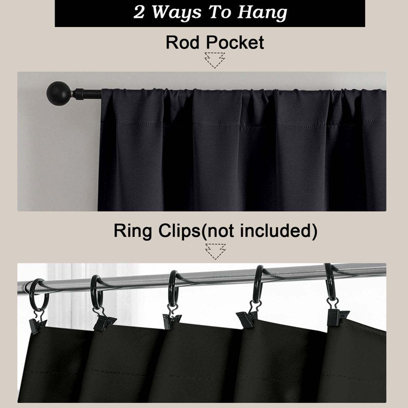 Blackout Curtains 2-Pack Room Decor Thermal Insulated Light Blocking Drapes