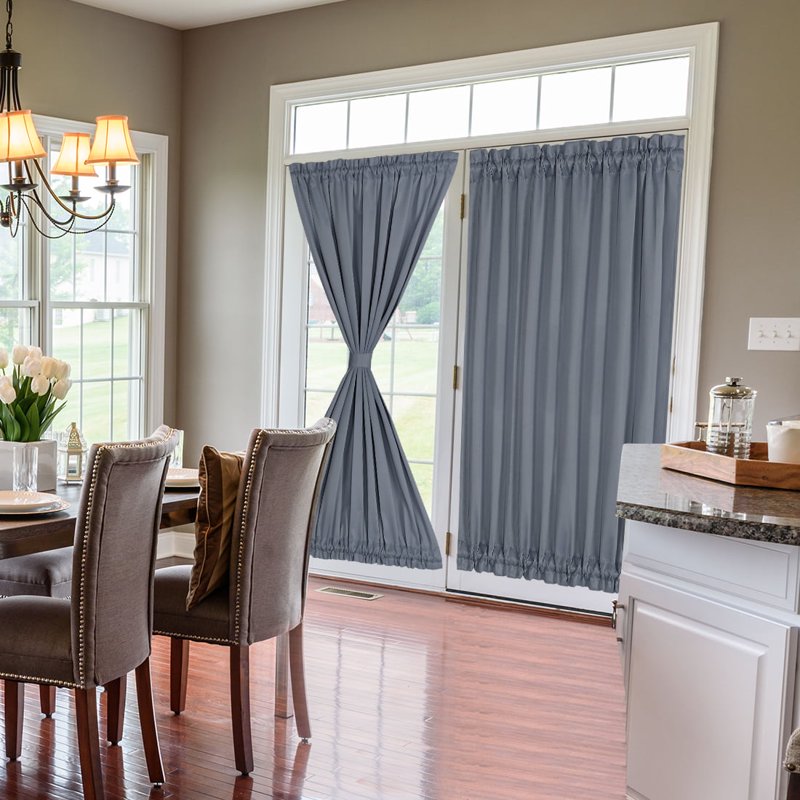 Dark Gray Solid Window Curtain Panel - Blackout Room Darkening 54x72 Inches