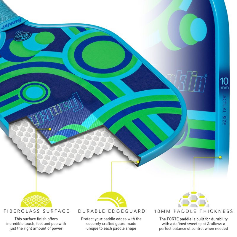 Junior Pickleball Paddle - 10mm Polypropylene Core, Textured Surface