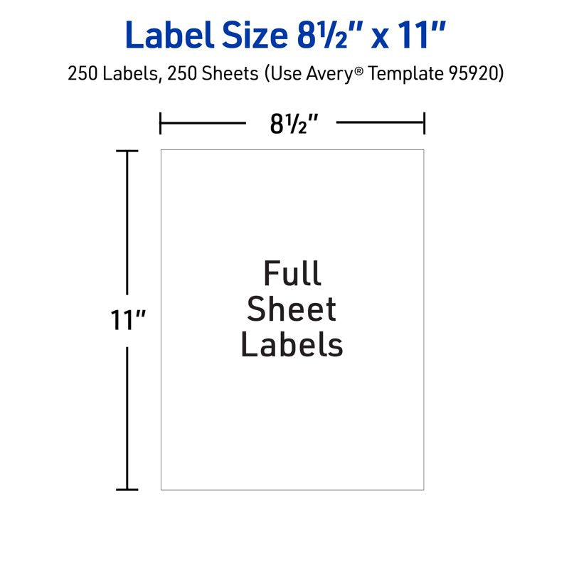 Printable Shipping Labels 8.5 x 11 Inches - White, 250 Sheets