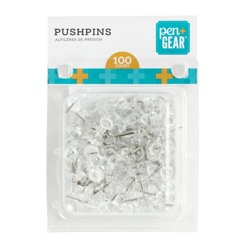 Clear Plastic Push Pins - 3/8 Inch Office & Bulletin Board Pins, 1000 Pack