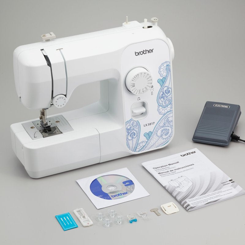 Full-Size 17 Stitch Sewing Machine - Portable & Refurbished White