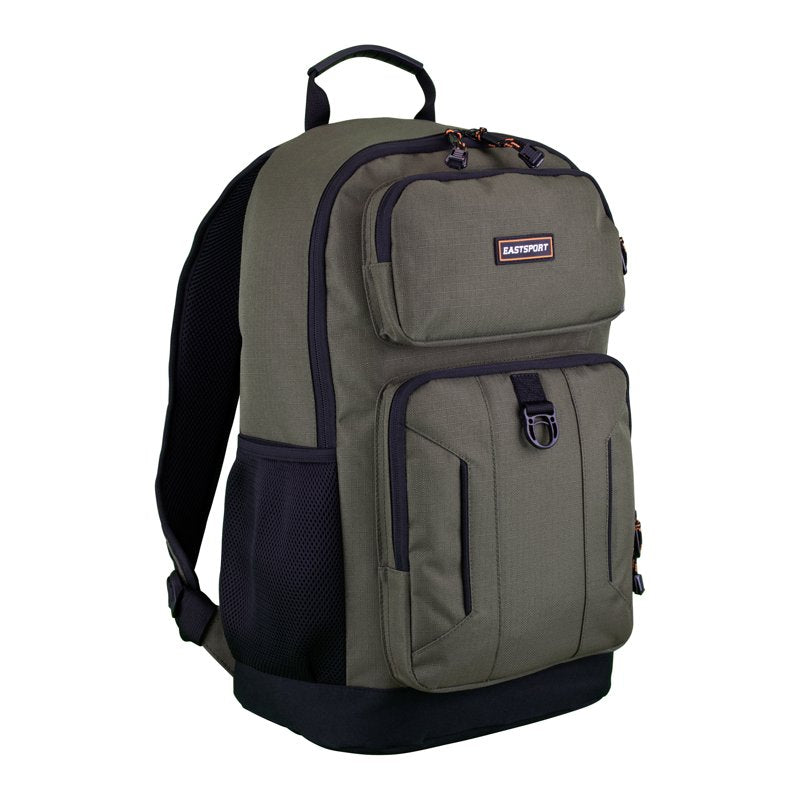 Unisex Army Green Backpack with Laptop Sleeve & Water-Resistant Bottom