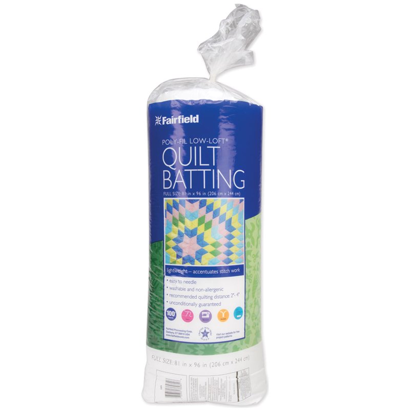 Poly-Fil Low-Loft Polyester Batting - 81x96 Inches, Precut for Quilting