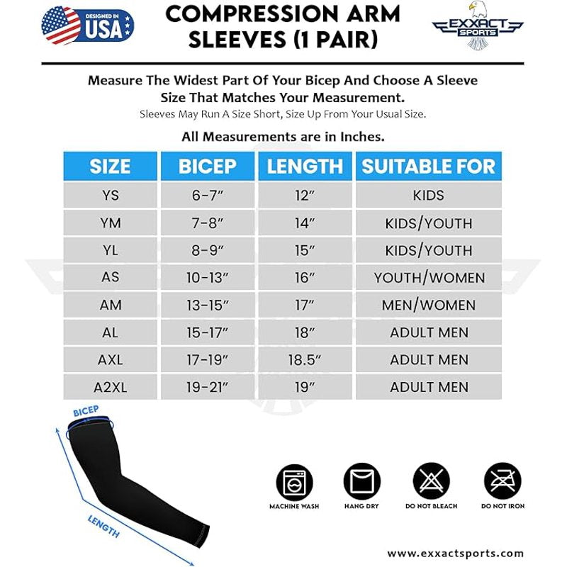 Sports Compression Arm Sleeves for Men & Women - Performance Athletic Sleeves