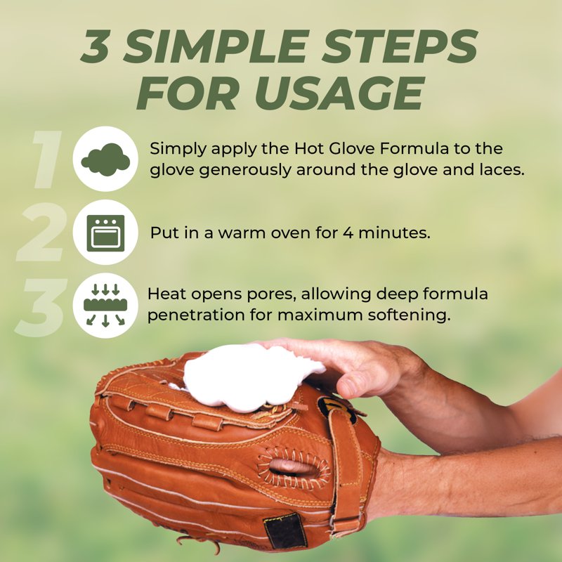 Hot Glove Break-In Kit for Baseball and Softball Gloves - Includes Heat Treatment and Conditioner