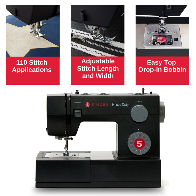 Heavy Duty Sewing Machine with 110 Stitch Applications and Accessories