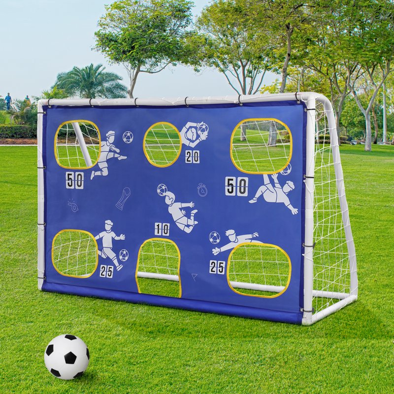 6x4 ft 3-in-1 Soccer Goal with Rebound Net, Target Training & Ball Set