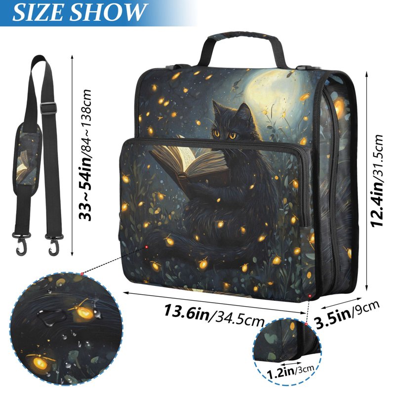 Waterproof 1.5 Inch Zipper Binder with Shoulder Strap for 500 Sheets - Organizing School & Office Supplies