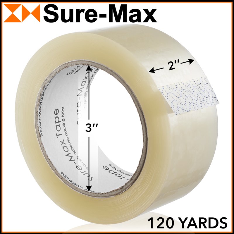 Heavy-Duty Shipping & Packing Tape Rolls - Clear 2.7 Mil Thick, 120 Yards Each