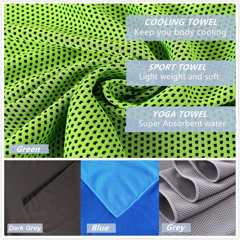 Cooling Towels 4 Pack - 40x12 Inch Microfiber Chill Sweat Towels for Sports & Outdoor Activities