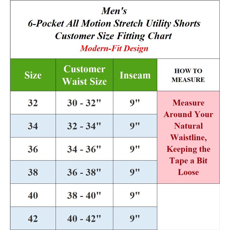 Men's 6-Pocket All Motion Stretch Utility Golf Shorts - Multi-Color