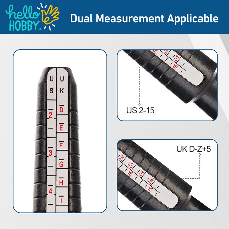 Lightweight Plastic Ring Mandrel for Jewelry Making & DIY Crafts